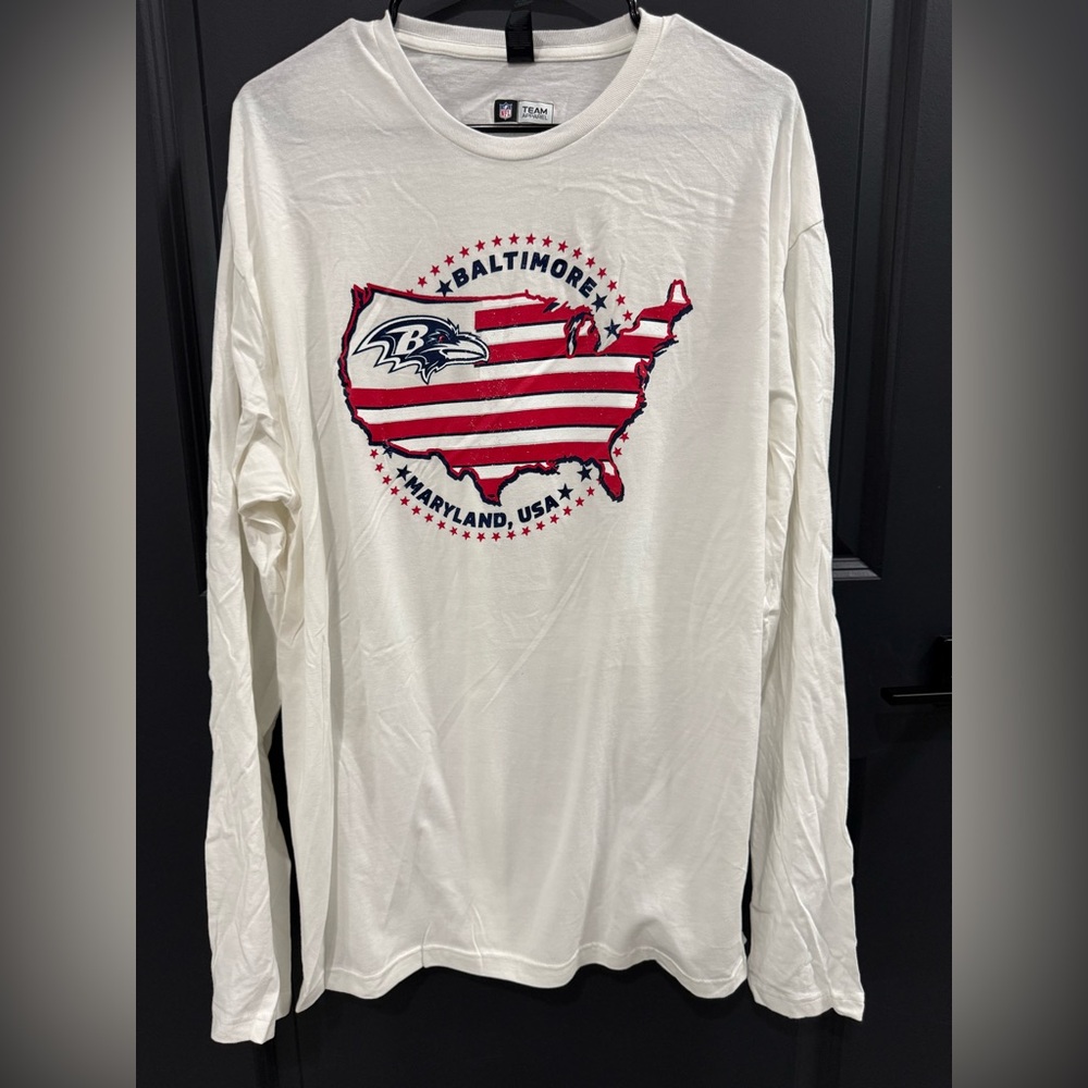 BALTIMORE RAVENS LONG SLEEVE XL WHITE